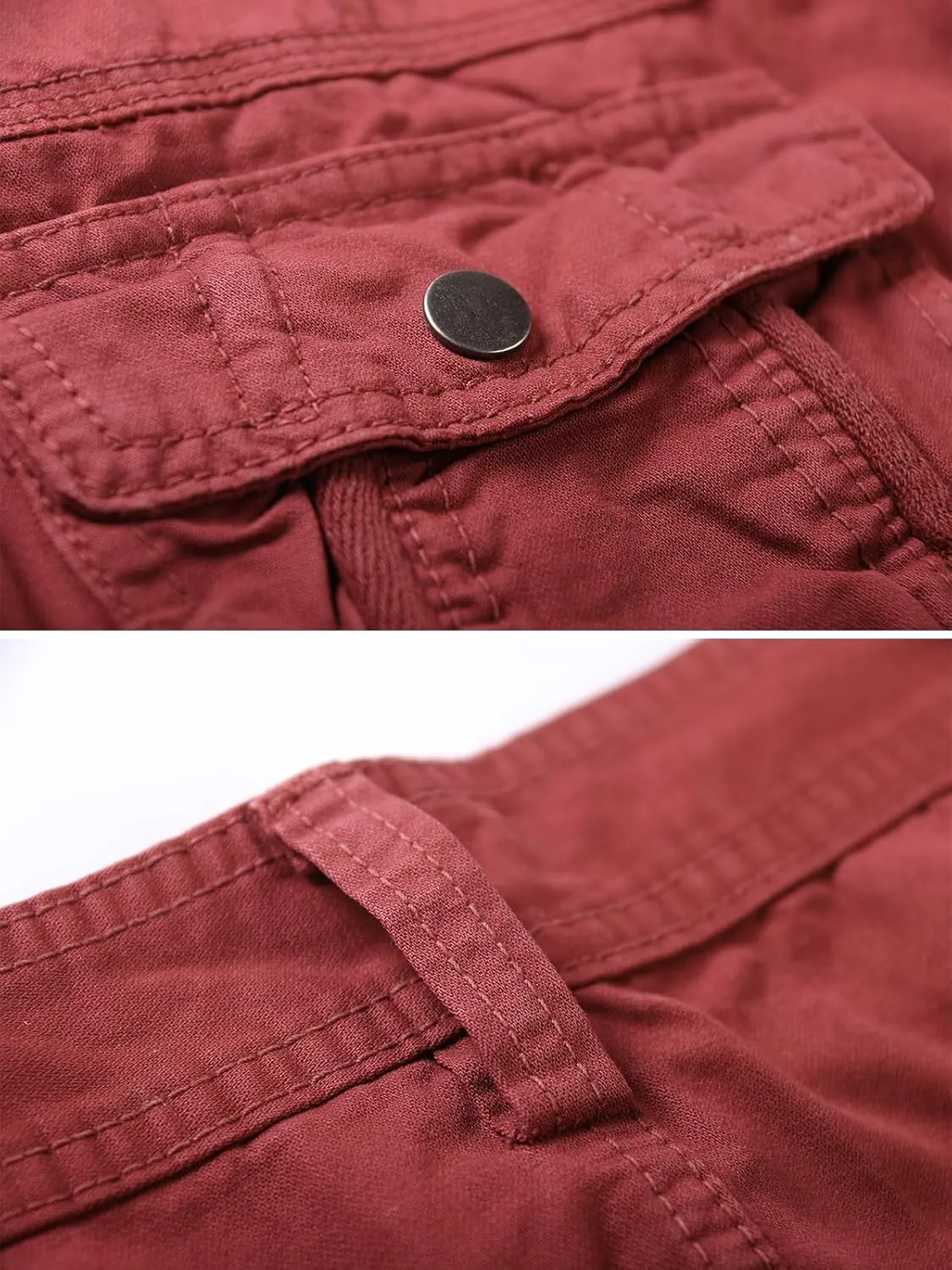 OCHENTA Men's Cotton Casual Baggy Cargo Work Travel Pants with Multi Pockets Relaxed Loose Fit (No Belt)