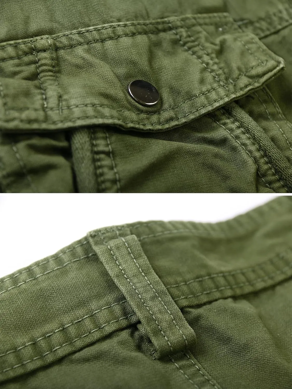 OCHENTA Men's Cotton Casual Baggy Cargo Work Travel Pants with Multi Pockets Relaxed Loose Fit (No Belt)