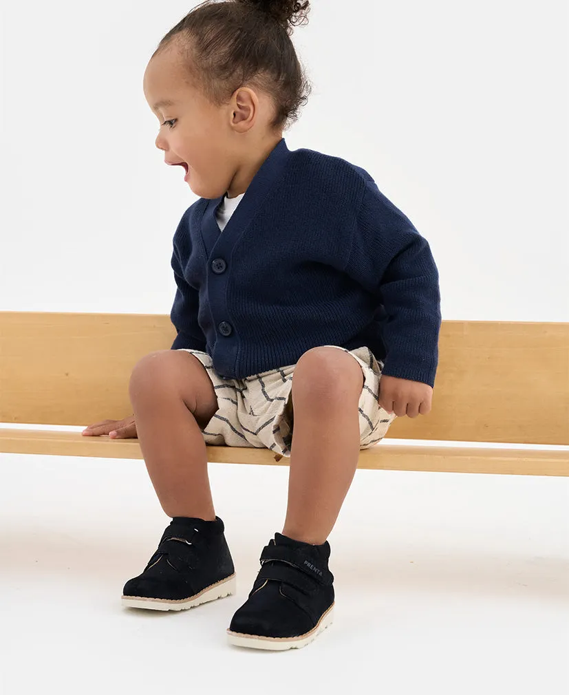 Orion Navy Suede Kids Boot