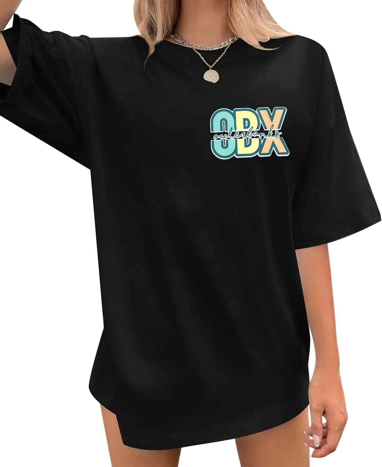 Outer Bank Shirts Pogues for Life Shirt Women Beach Tops Summer Sunflowers Graphic Tees Oversized Short Sleeve top