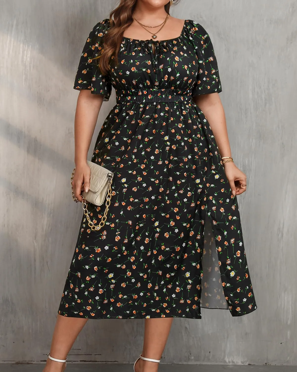 Plus Size Summer Dress 2025 - Milkmaid Sundress Boho Floral Casual Beach Wedding Midi Dresses