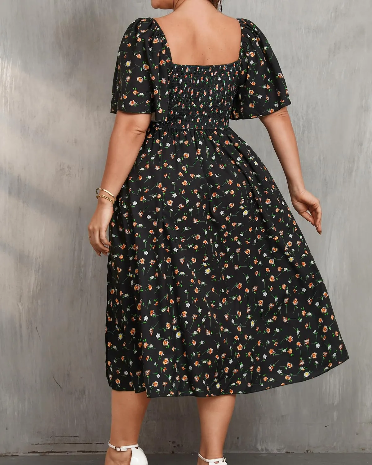Plus Size Summer Dress 2025 - Milkmaid Sundress Boho Floral Casual Beach Wedding Midi Dresses
