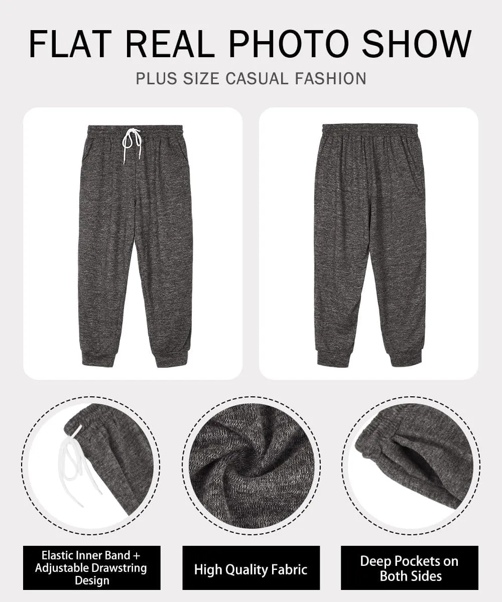 RITERA Plus Size Sweatpants for Women Soft Lounge Pants Casual Loose Comfy Pajama Drawstring Pant with Pockets XL-5XL