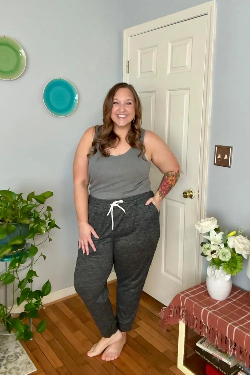 RITERA Plus Size Sweatpants for Women Soft Lounge Pants Casual Loose Comfy Pajama Drawstring Pant with Pockets XL-5XL