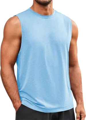 Runcati Mens Sleeveless Tank Tops Workout Athletic Muscle Shirt Casual Summer Beach T Shirts