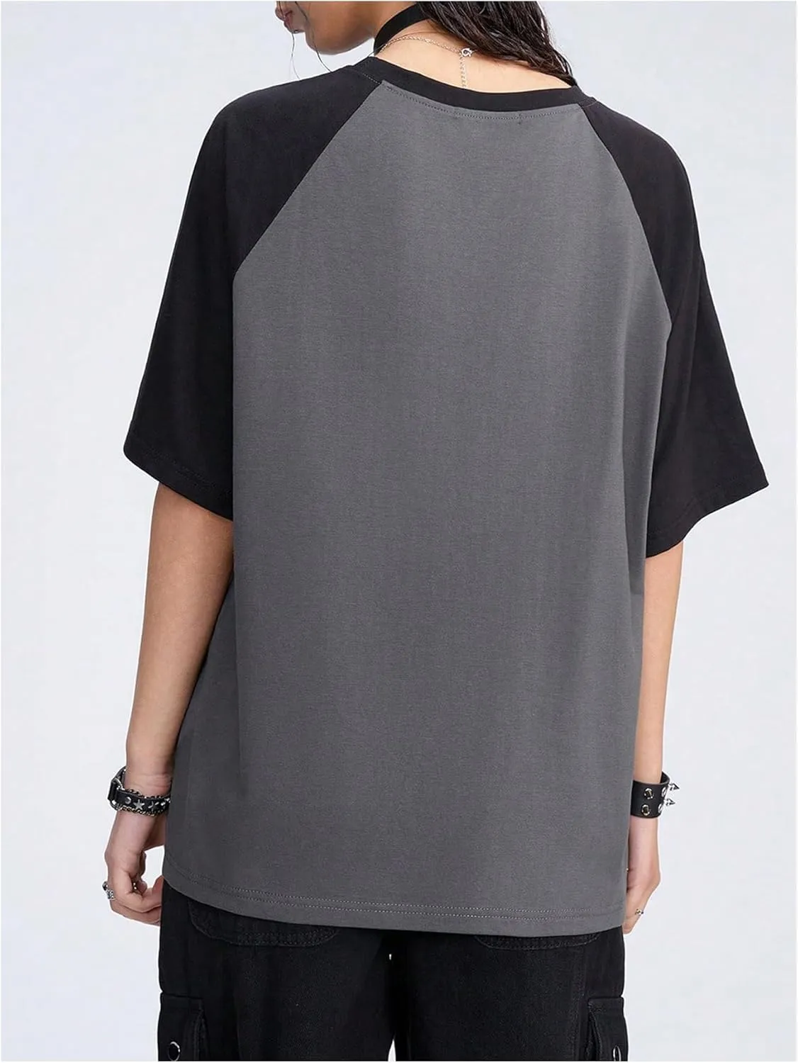 SHENHE Women's Graphic Half Sleeve Drop Shoulder Crewneck Oversized T Shirt Tops