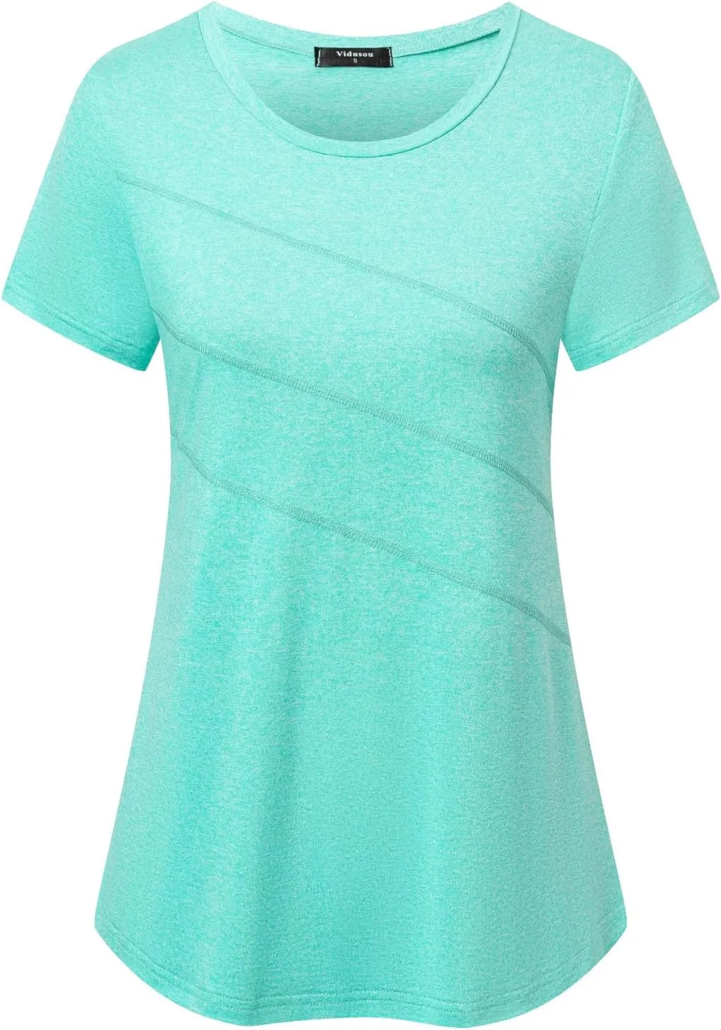 Short Sleeve Workout Tops for Women Crewneck Exercise Running Yoga Shirts
