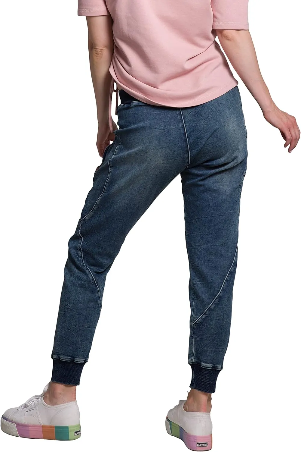 Standards & Practices Modern Women's Drawstring Denim Knit Skinny Joggers Pants