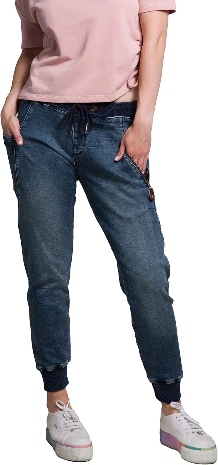 Standards & Practices Modern Women's Drawstring Denim Knit Skinny Joggers Pants