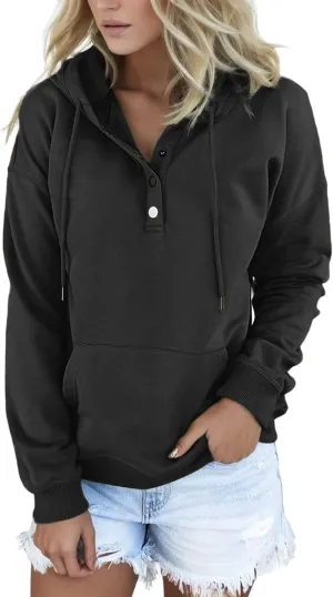 Sweatshirt for Women Fall Women's Casual Hoodies Long Sleeve Solid Lightweight Pullover Tops Loose Sweatshirt with Pocket
