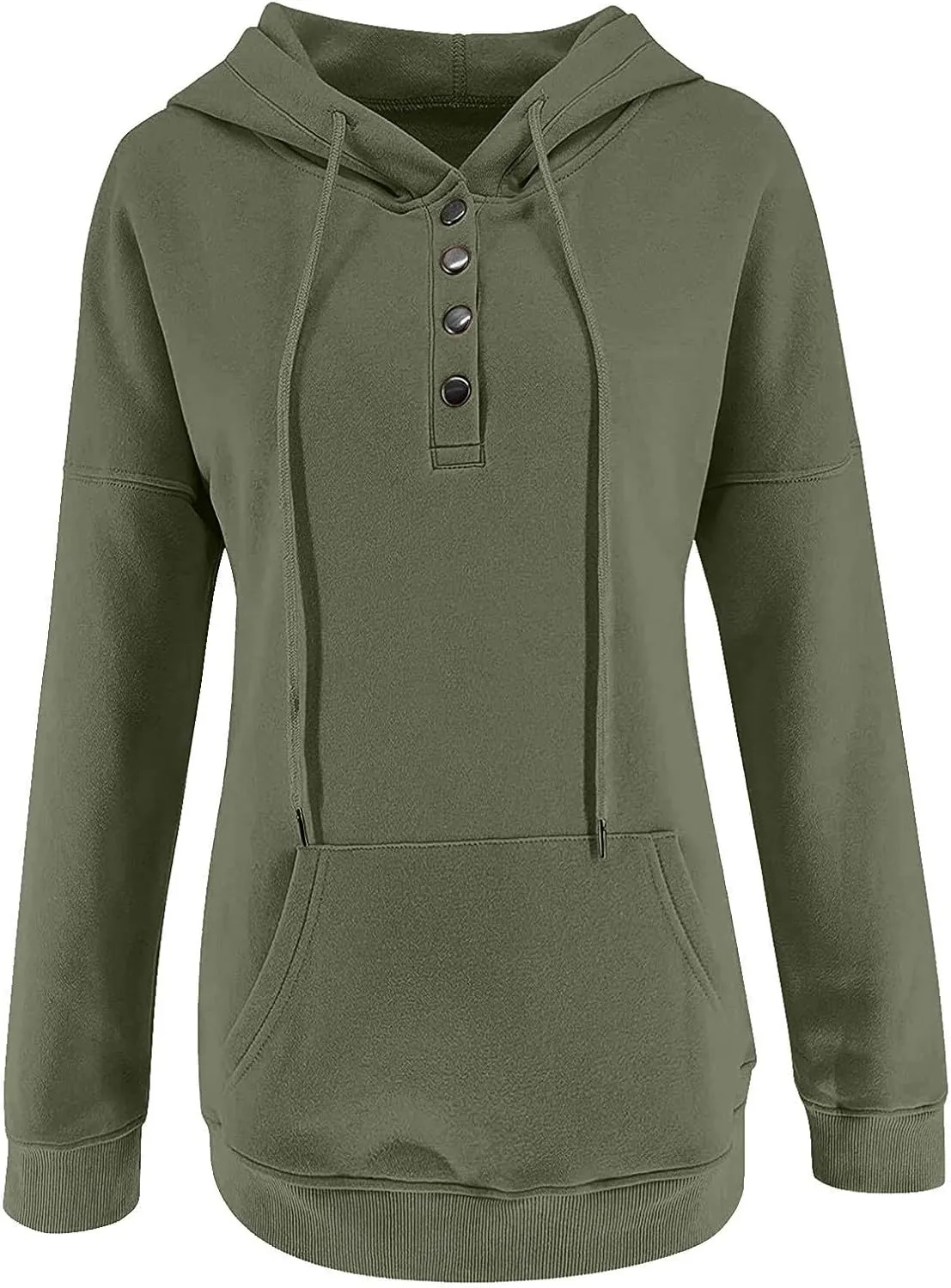 Sweatshirt for Women Zip Up Womens 2024 Hoodies Button Collar Drawstring Hooded Pullover Sweatshirt Casual Long Sleeve Tops