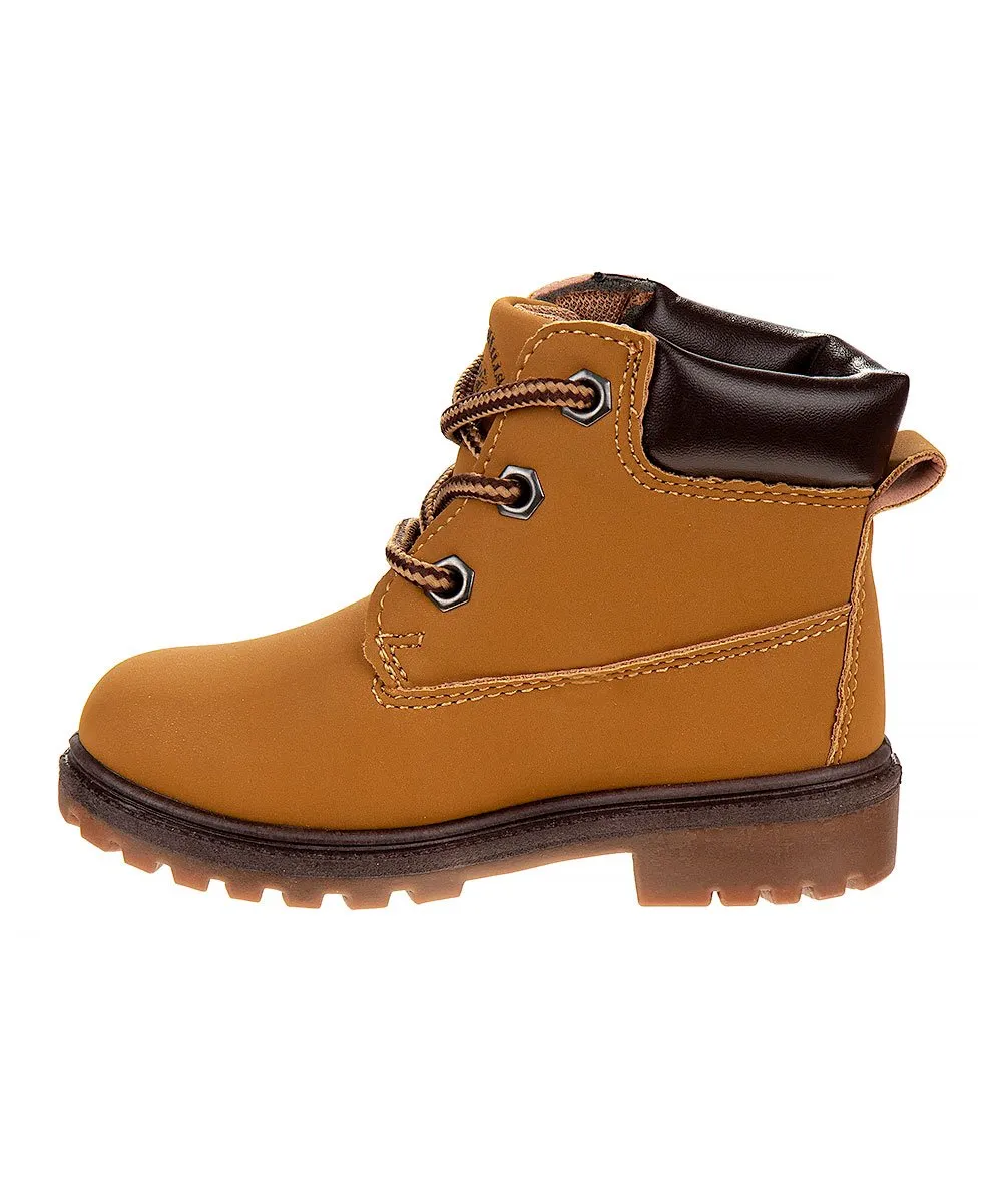 Tan & Black Combat Boots- Boys