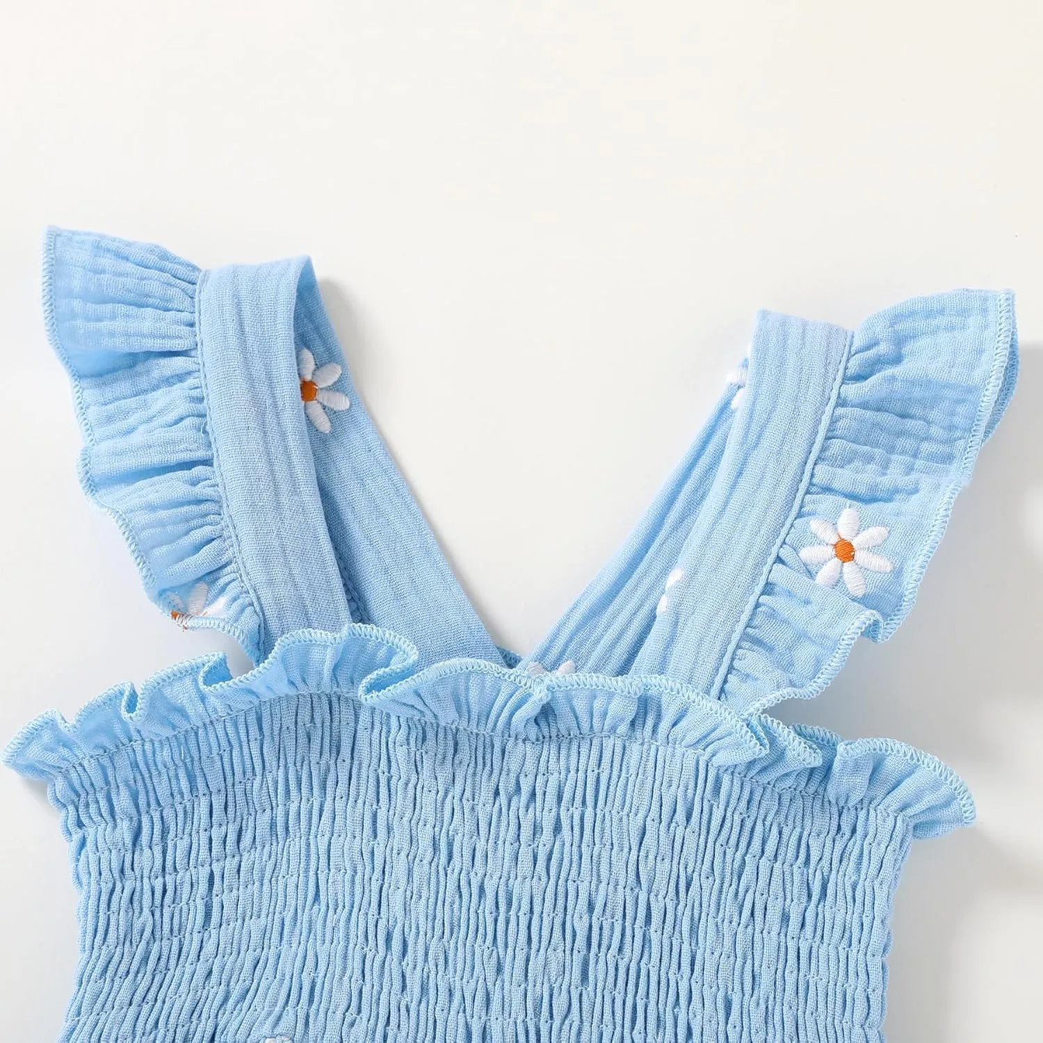 Toddler Baby Girls Dress Floral Embroidered Boho Sleeveless Beach Butterfly Sundress
