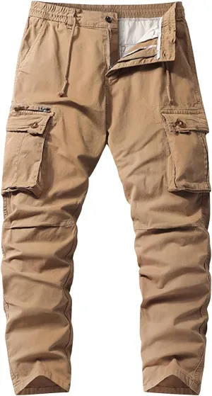 Travel Cargo Pants for Men, Summer Utility Fit Trendy Outdoor Mens Work Pants