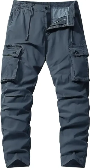 Travel Cargo Pants for Men, Summer Utility Fit Trendy Outdoor Mens Work Pants