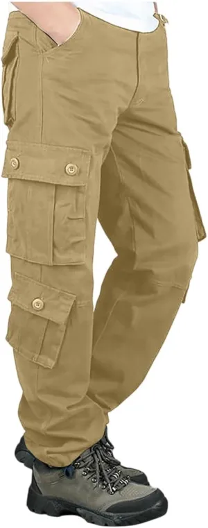 Travel Cargo Pants for Men, Trendy Lightweight Fit Utility Mens Work Pants