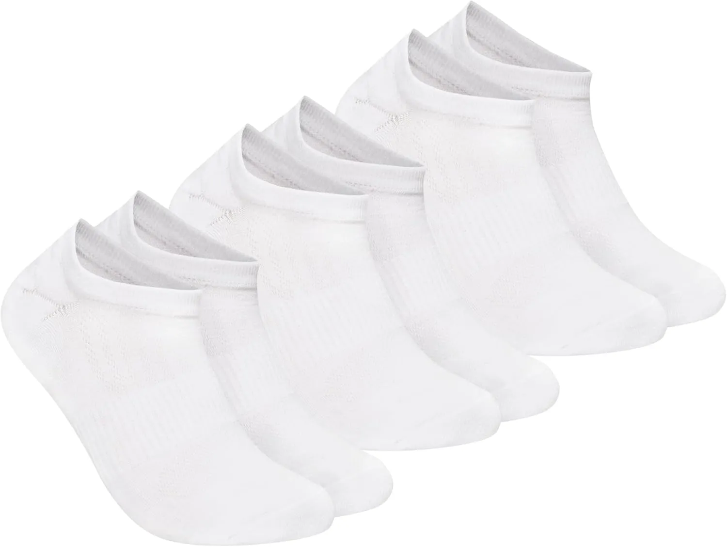 True Classic Moisture Wicking No Show Socks for Men - Athletic Socks, Pack of 3, White, XL