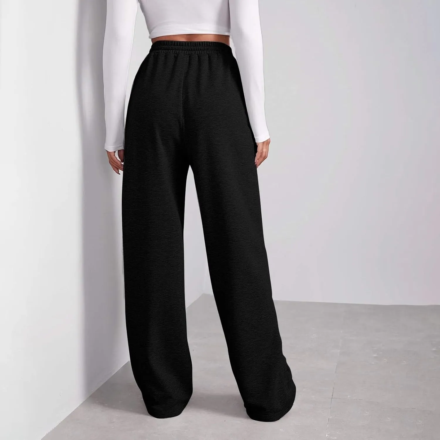 Wide Leg Sweatpants Women Baggy High Waisted Y2k Athletic Sweat Pants Casual Comfy Cotton Joggers with Pockets