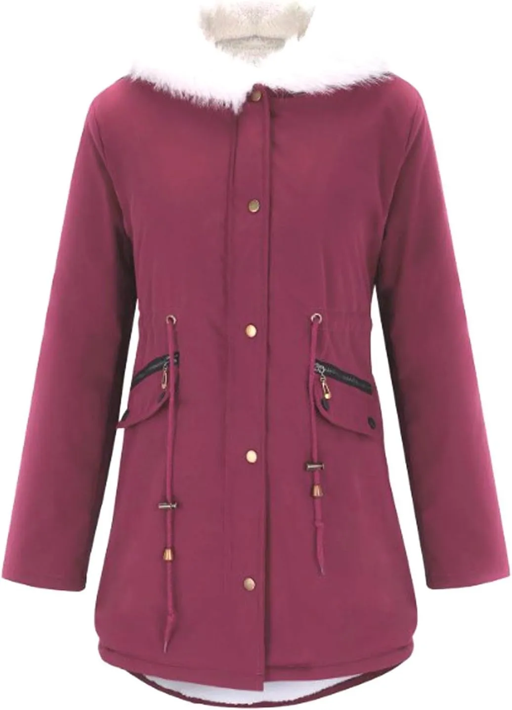 Winter Coats For Women 2024 Trendy Sherpa Lined Thick Hooded Jacket Warm Lightweight Fleece Outerwear With Pockets