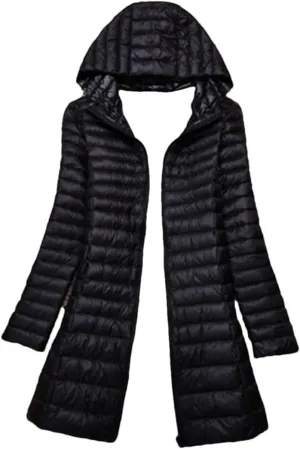 Winter Women Midi Long Hooded Jacket Down Coat Parka Ladies Warm Puffer Outerwears