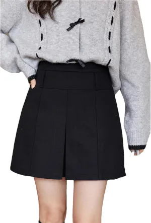 Women Basic High Waist A-Line Mini Skirt Stretchy Flared Casual Pleated Tennis Skirt
