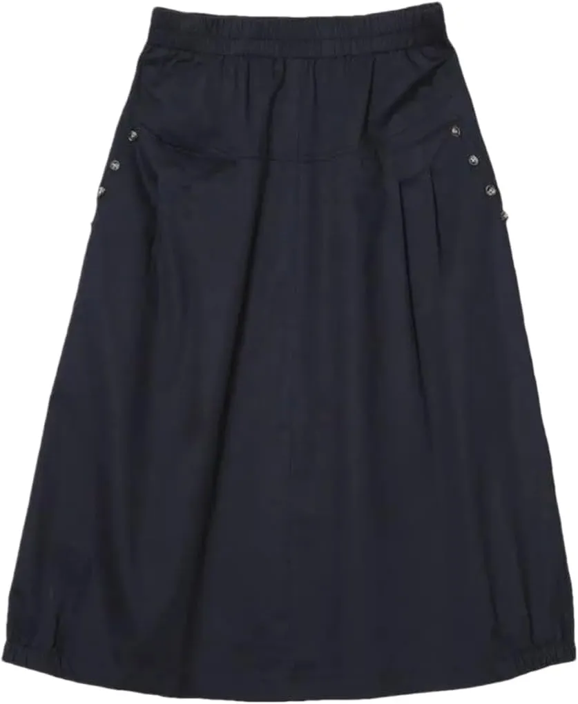 Women Cotton Spring Summer A-Line Skirt Loose Skirts Female High Waist Long with Pockets Skirt