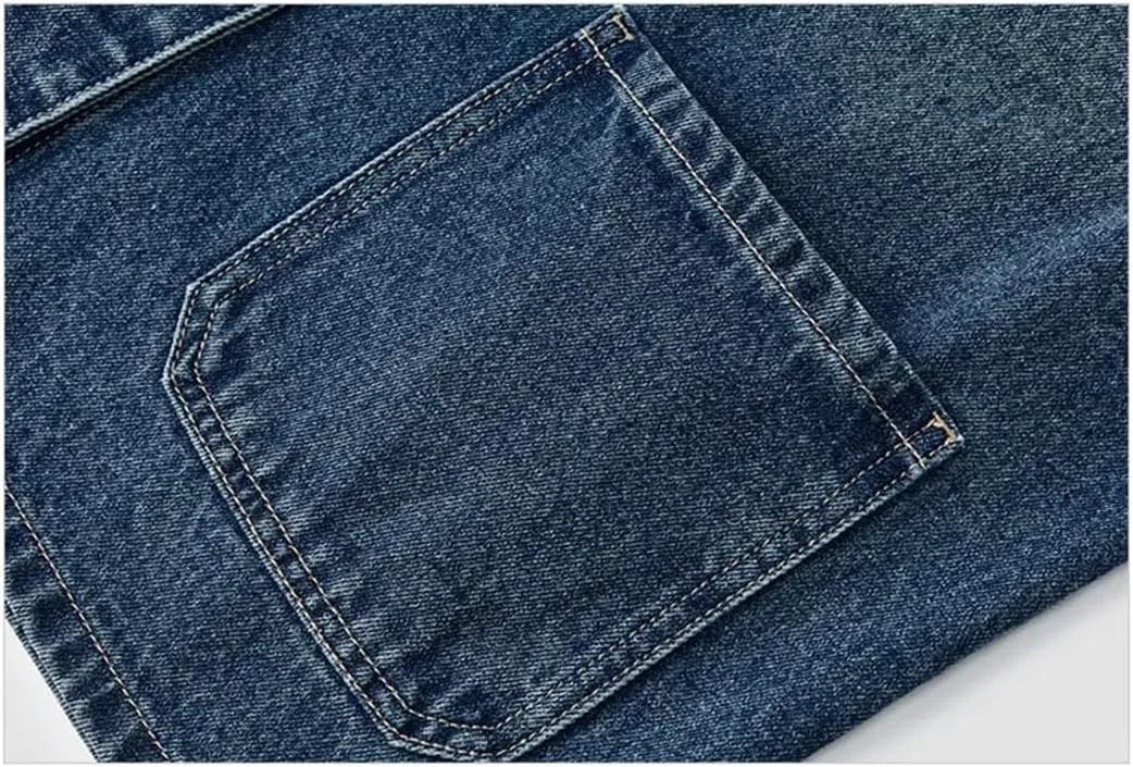 Women Denim Jacket Turn-Down Collar Drop-Shoulder Top Casual Spring Loose Jacket