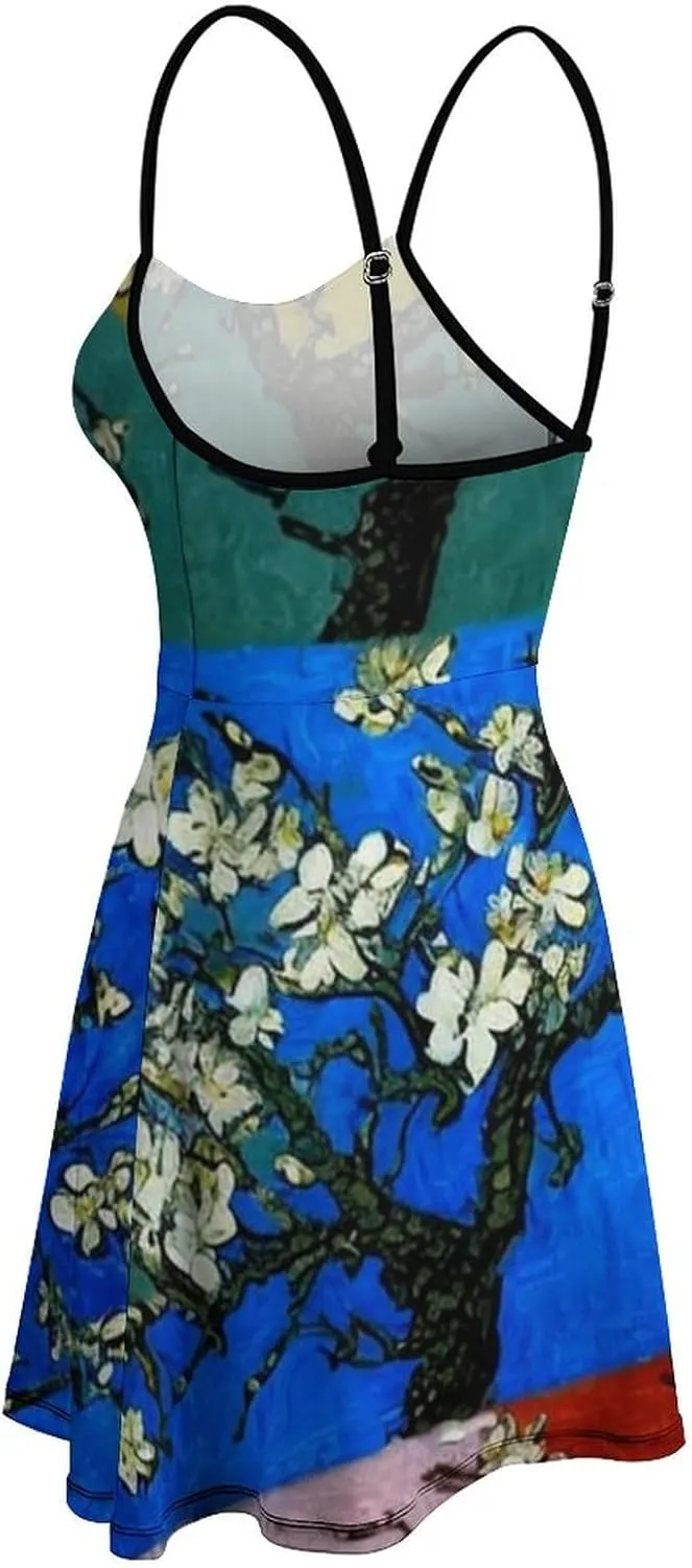 Women Girls Wrap Sleeveless Flared Midi Dress for Vacation Party Wedding