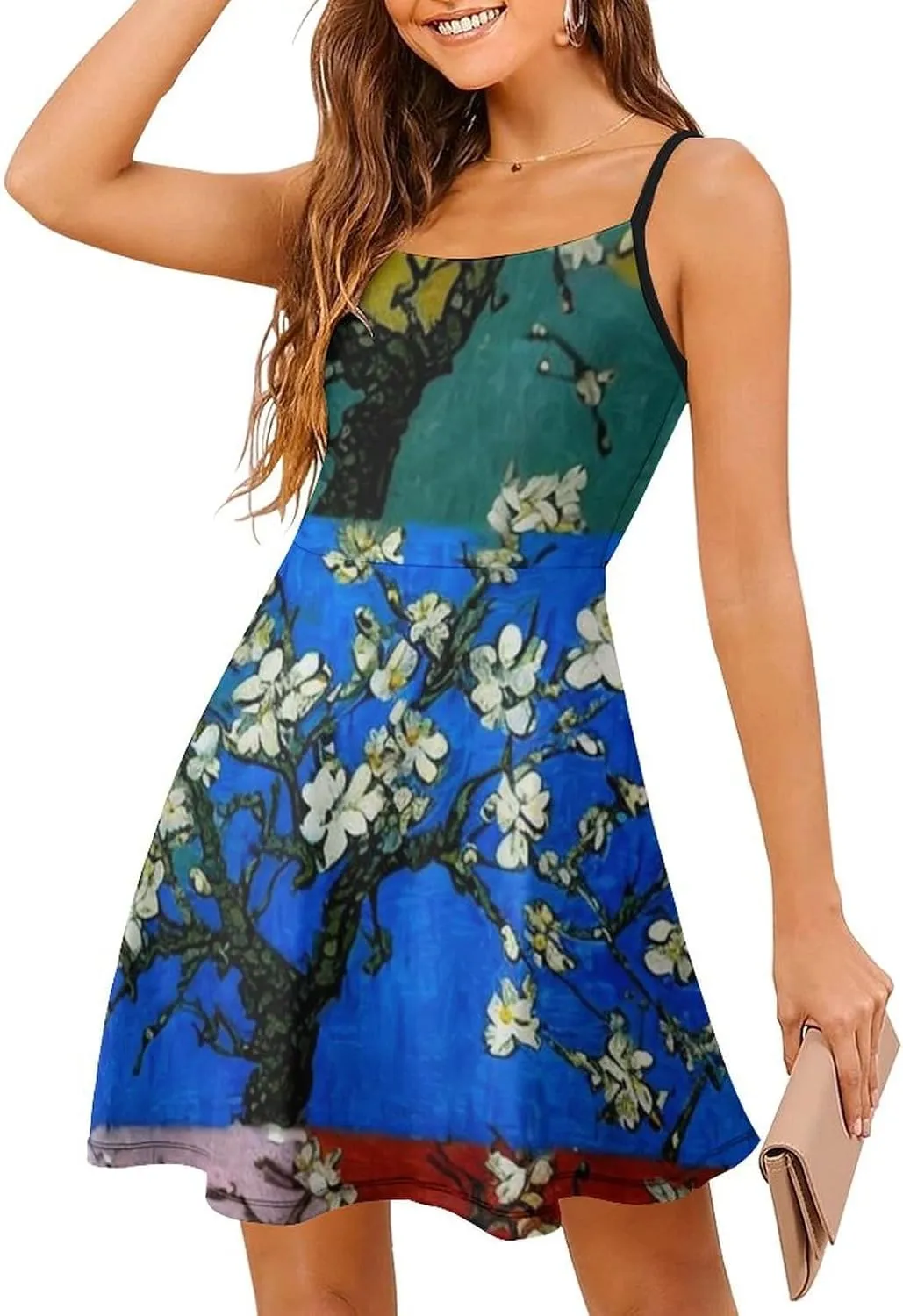 Women Girls Wrap Sleeveless Flared Midi Dress for Vacation Party Wedding