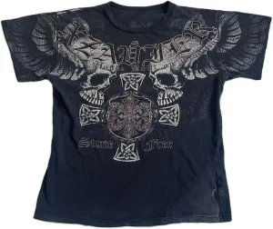 Women Graphic Grunge Shirts Loose Fit Gothic Punk Tees Y2k Emo Clothes Teen Girls Baggy T Shirts 2000s Vintage Tops