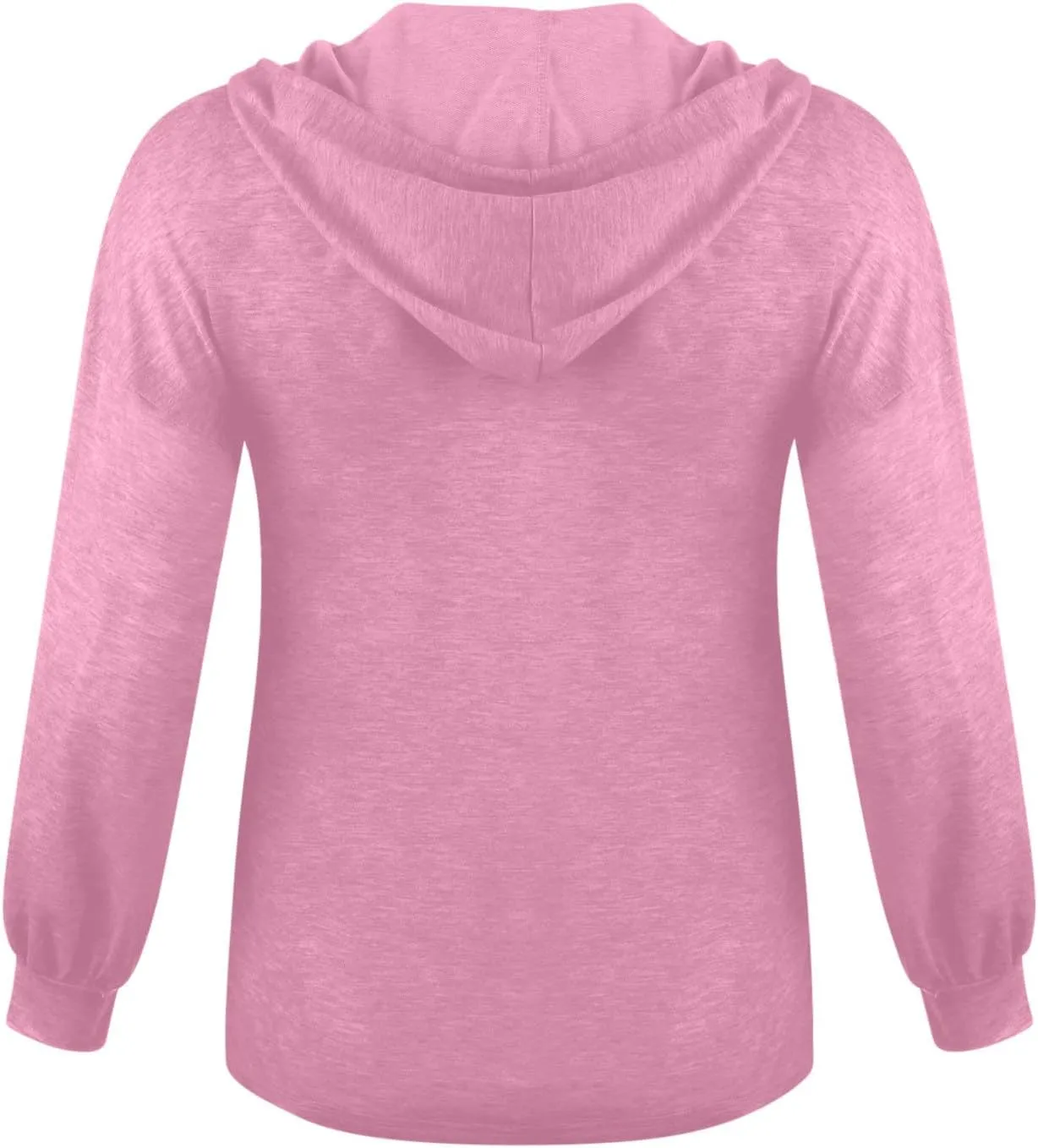Women Hoodies Long Sleeve Pullover Button V Neck Sweatshirts Solid Color Business Casual Elegant Spring Fall Top