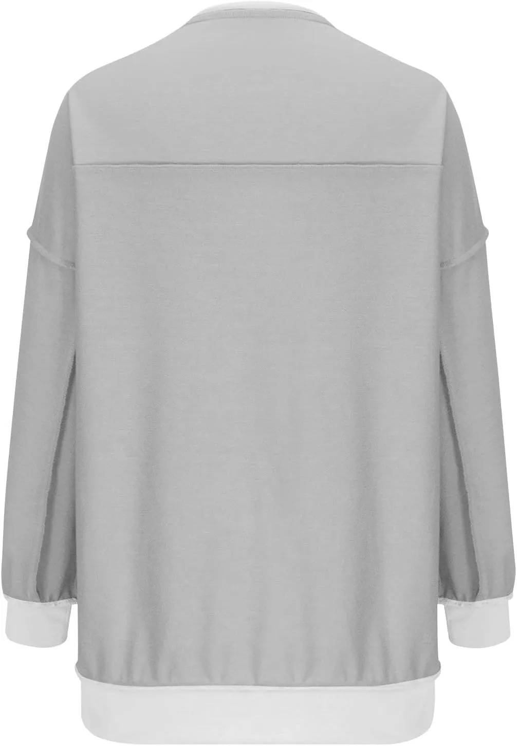 Women Long Sleeve Splicing Pullover Plain Color Tops Lightweight Sweatshirts Loose Fit Top Workout Shirts Outdoors