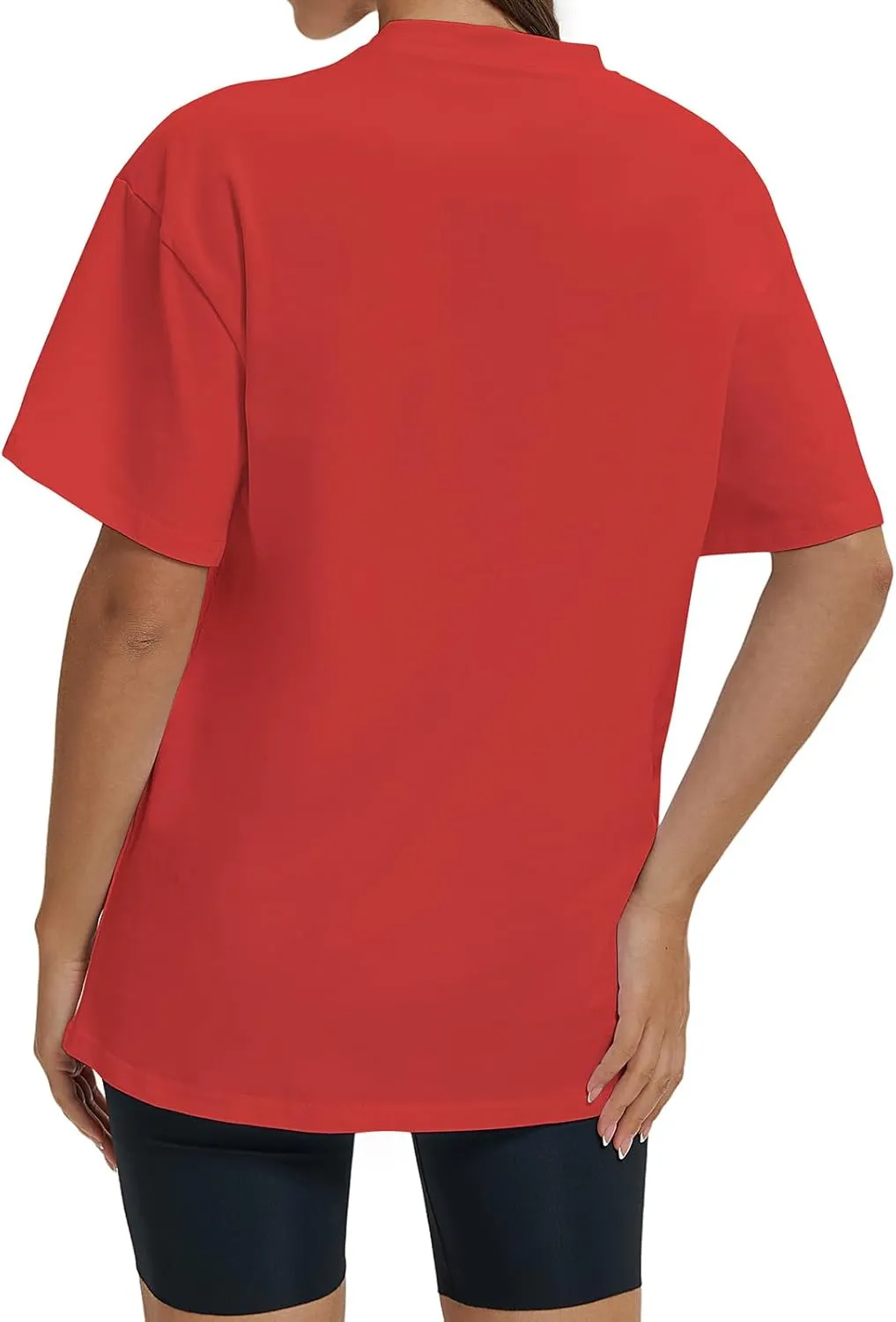 Women Oversized T Shirts Summer Casual Crewneck Short Sleeve Basic Tops Cotton Loose Fit Clothes