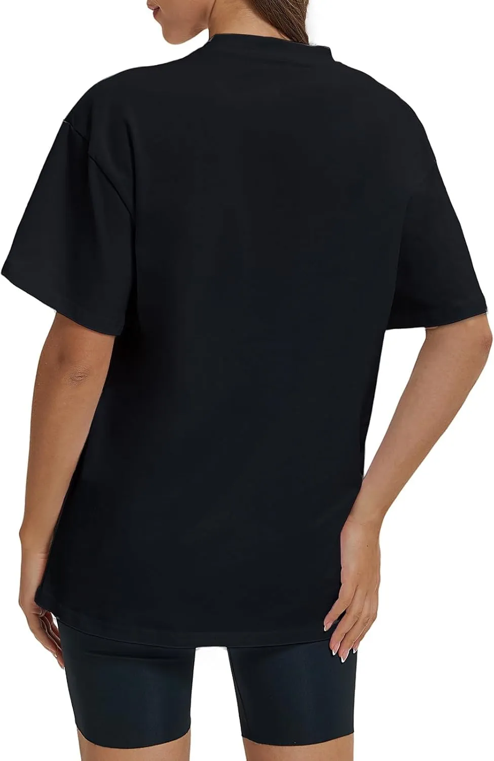 Women Oversized T Shirts Summer Casual Crewneck Short Sleeve Basic Tops Cotton Loose Fit Clothes