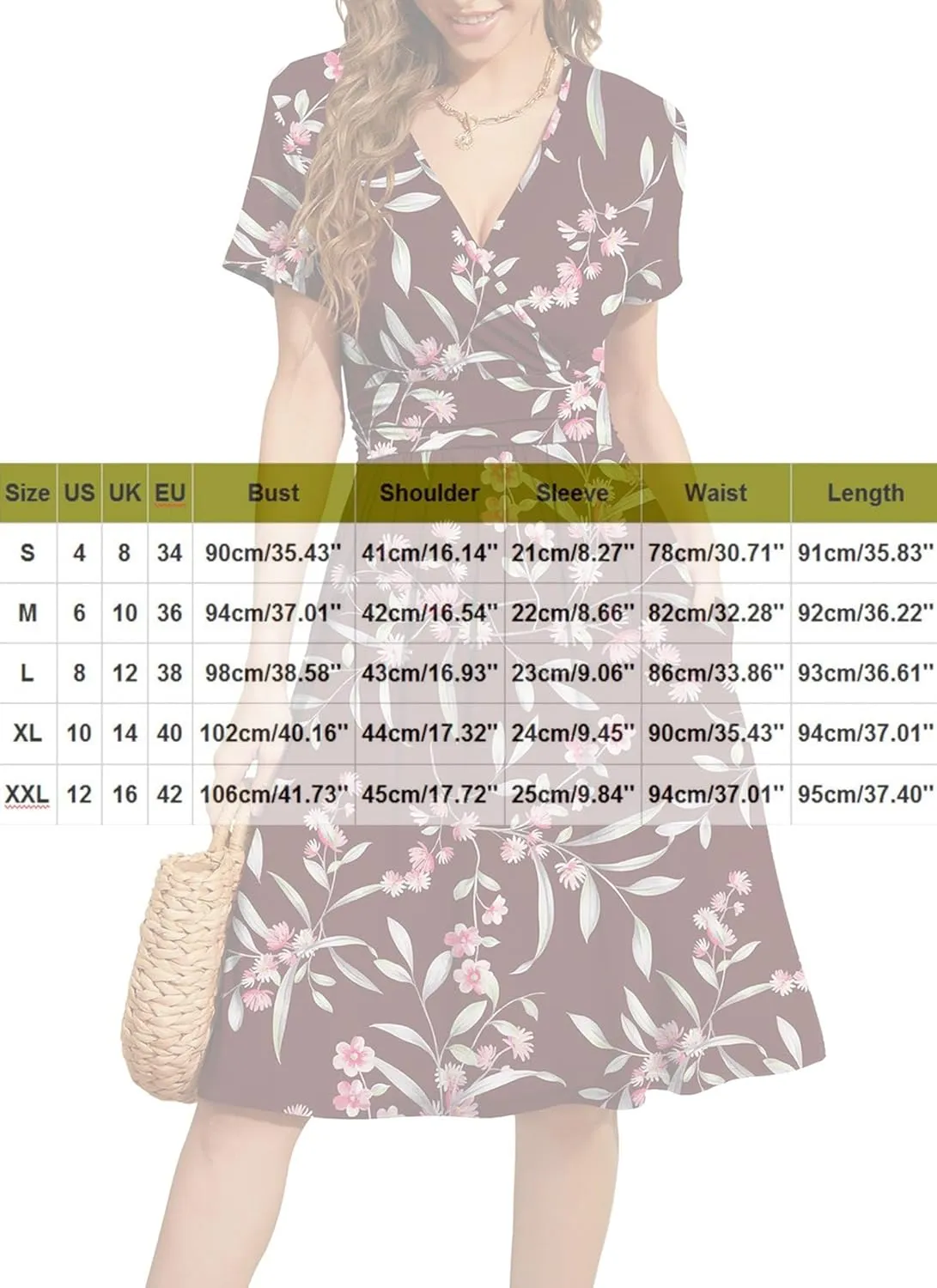 Women's Blue Paisley Print Wrap V-Neck Short Sleeve Midi Dress Elegant Causal 2025 Summer Fashion Clothes
