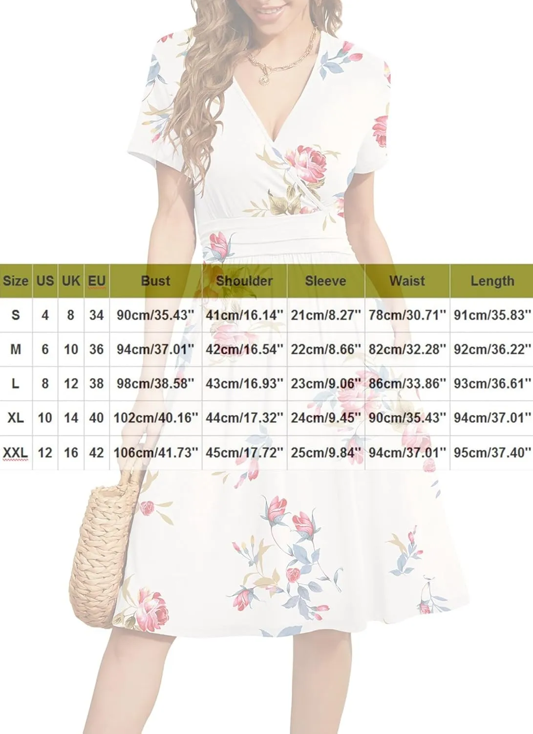 Women's Blue Paisley Print Wrap V-Neck Short Sleeve Midi Dress Elegant Causal 2025 Summer Fashion Clothes