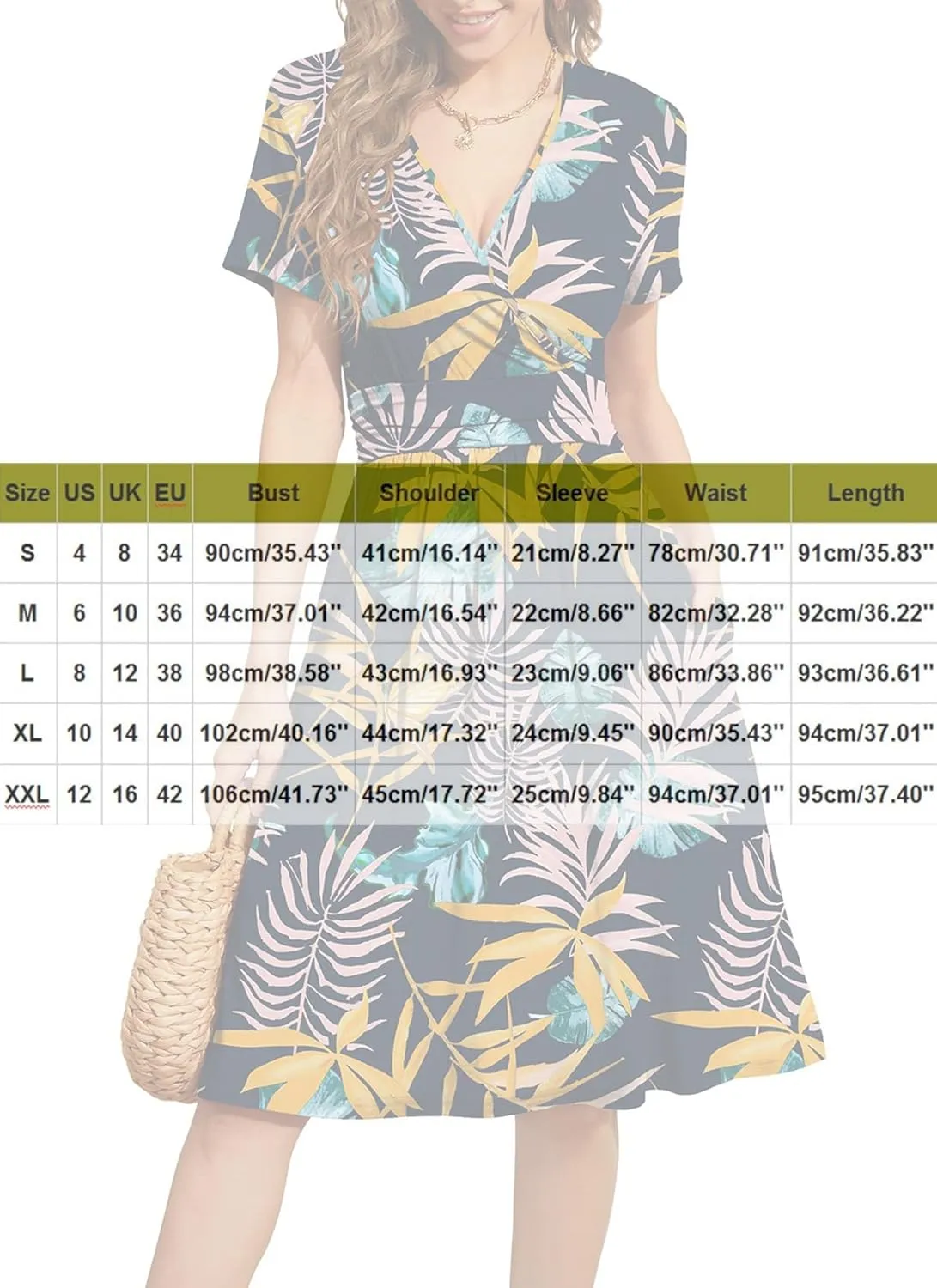 Women's Blue Paisley Print Wrap V-Neck Short Sleeve Midi Dress Elegant Causal 2025 Summer Fashion Clothes