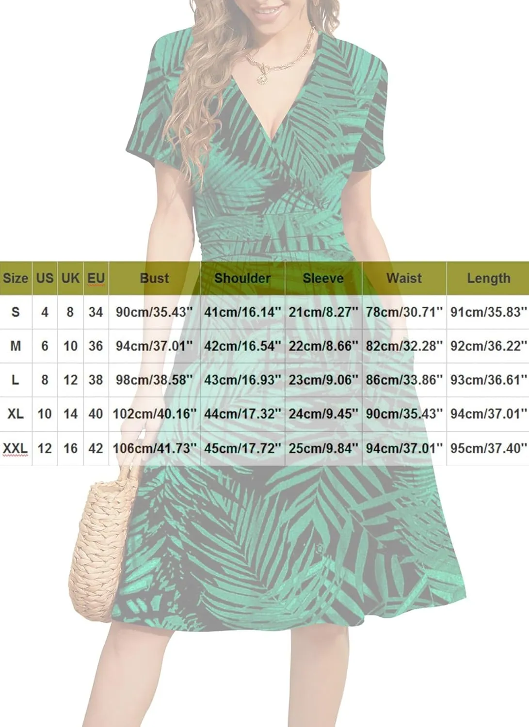 Women's Blue Paisley Print Wrap V-Neck Short Sleeve Midi Dress Elegant Causal 2025 Summer Fashion Clothes
