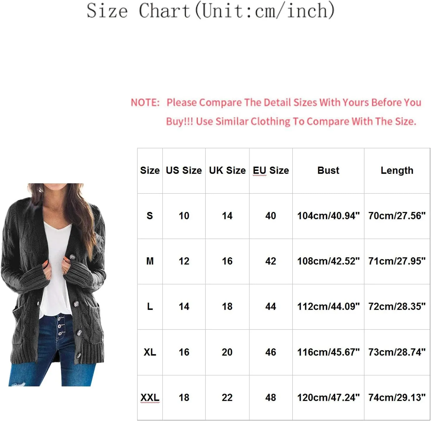 Women's Button Down Open Front Cardigan Sweaters Fall Trendy Cable Knit Chunky Outerwear Coats with Pockets