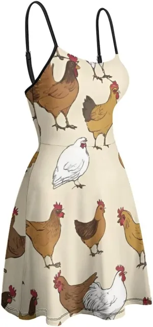 Women's Casual Swing Midi Sun Dress for Party Beach Date