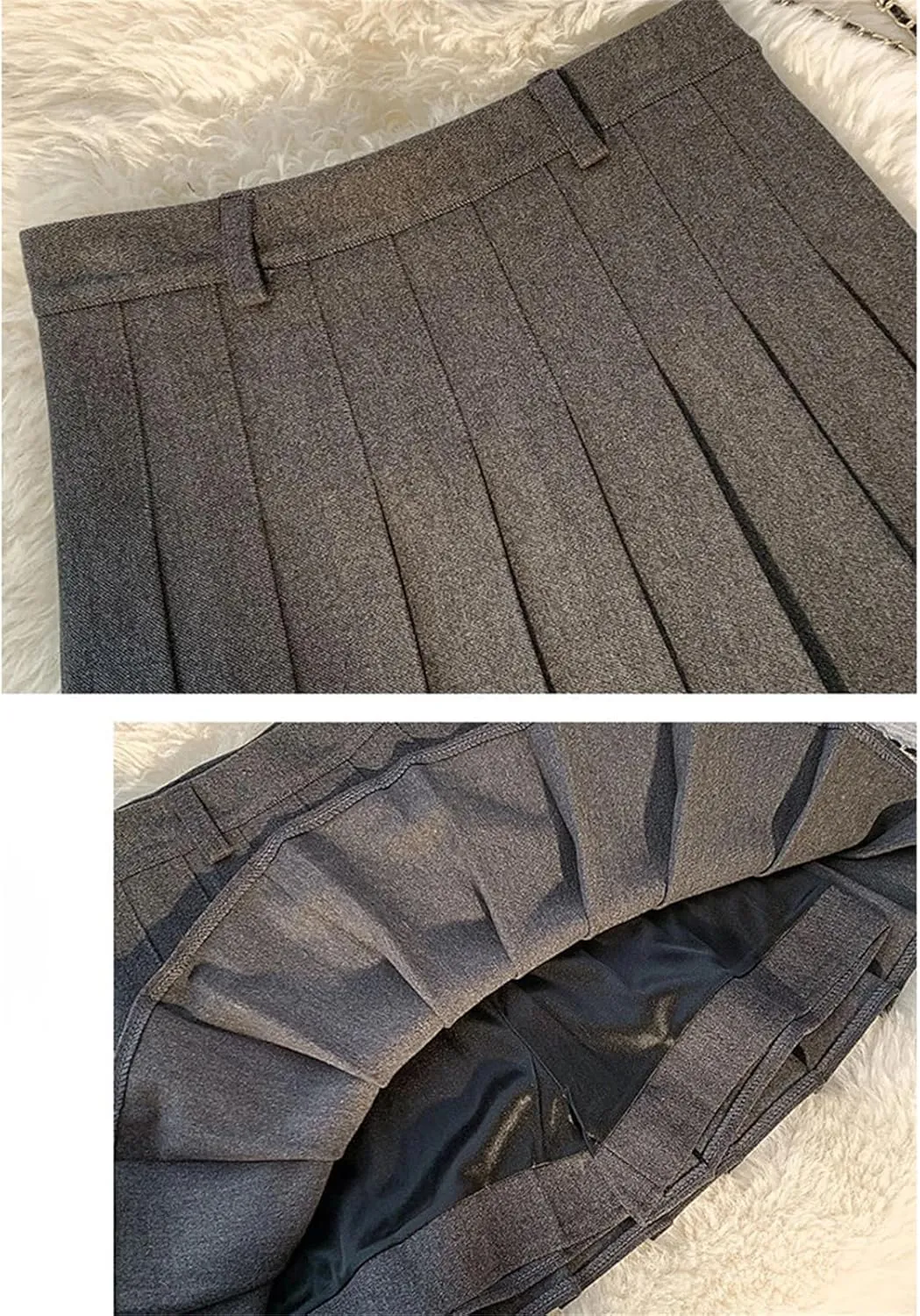 Women's High Waist Pleated Skirt  Solid Color Mini A-Line All-Match Skirt Athletic Casual Skirts