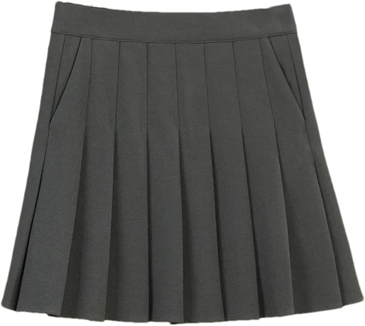 Women's High-Waisted Skirt with Pockets  Fashionable Mini Pleated School Uniform Casual Lightweight Golf Skirt