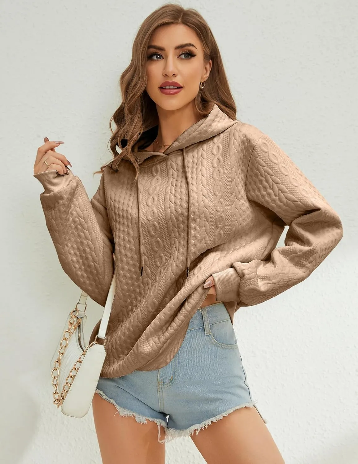 Women's Hoodie Fashion Warm Sweatshirt Casual Loose Hooded Oversized Outerwear
