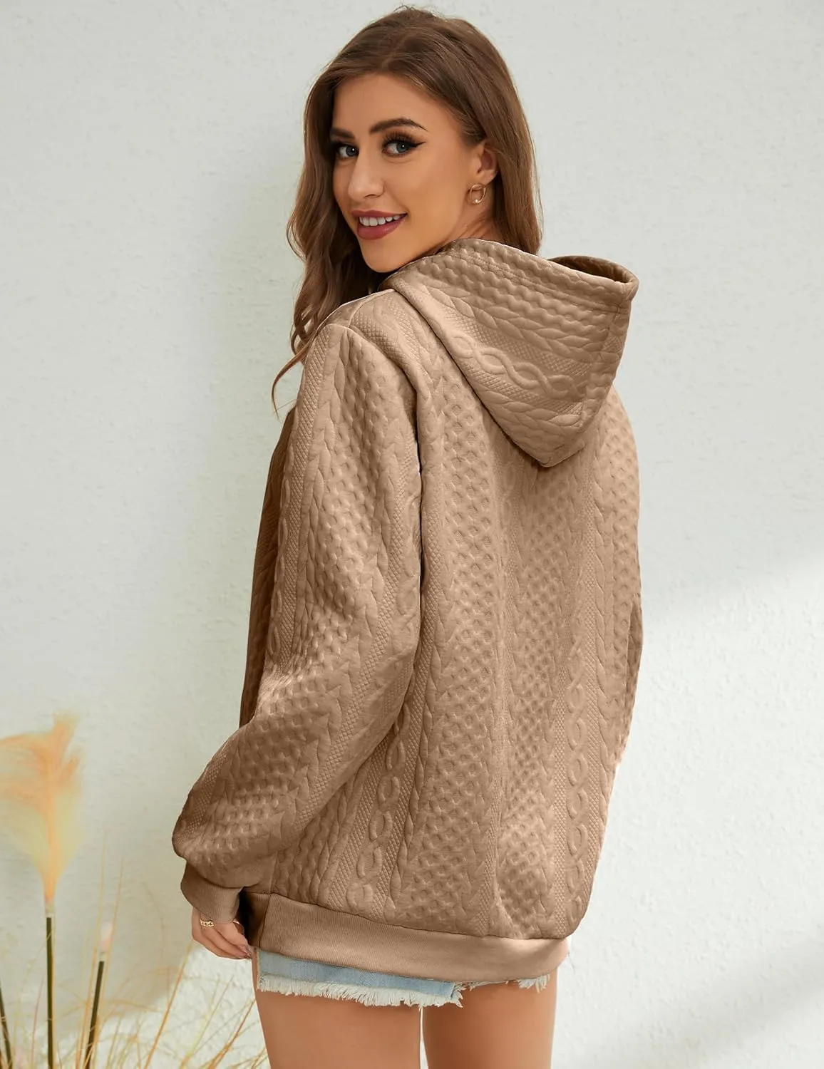 Women's Hoodie Fashion Warm Sweatshirt Casual Loose Hooded Oversized Outerwear
