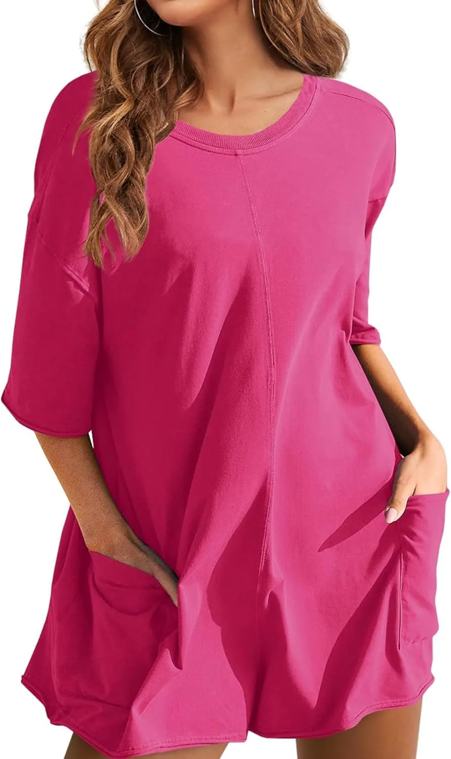 Women's Reversible Hot Shot Tee Rompers Casual Oversized Athletic Workout Jumpsuit Overalls