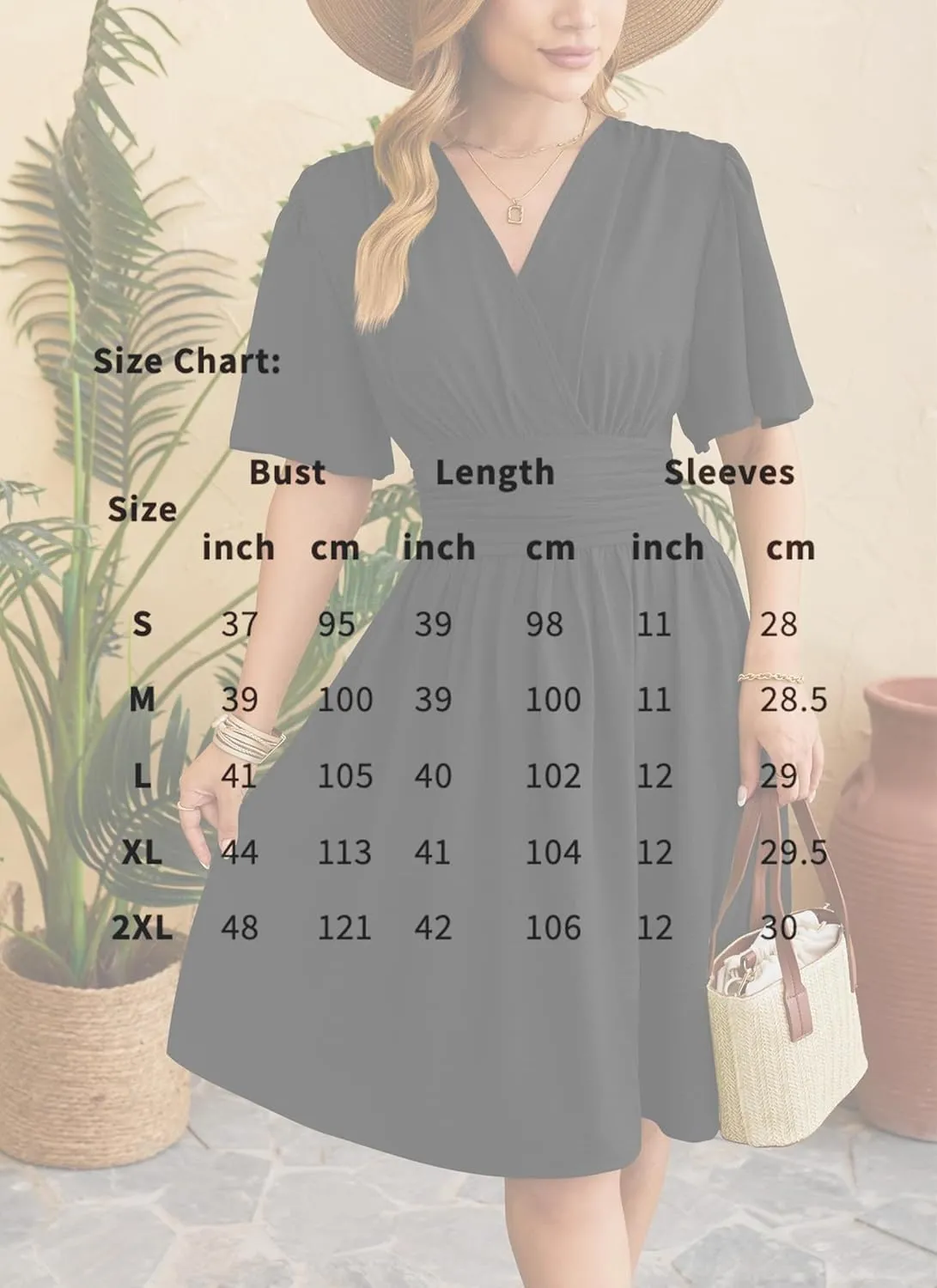 Women's Solid Short Sleeve V-Neck Ruched Waist Midi Dress Wrap Style Elegant Causal 2025 Summer Fashion Clothes
