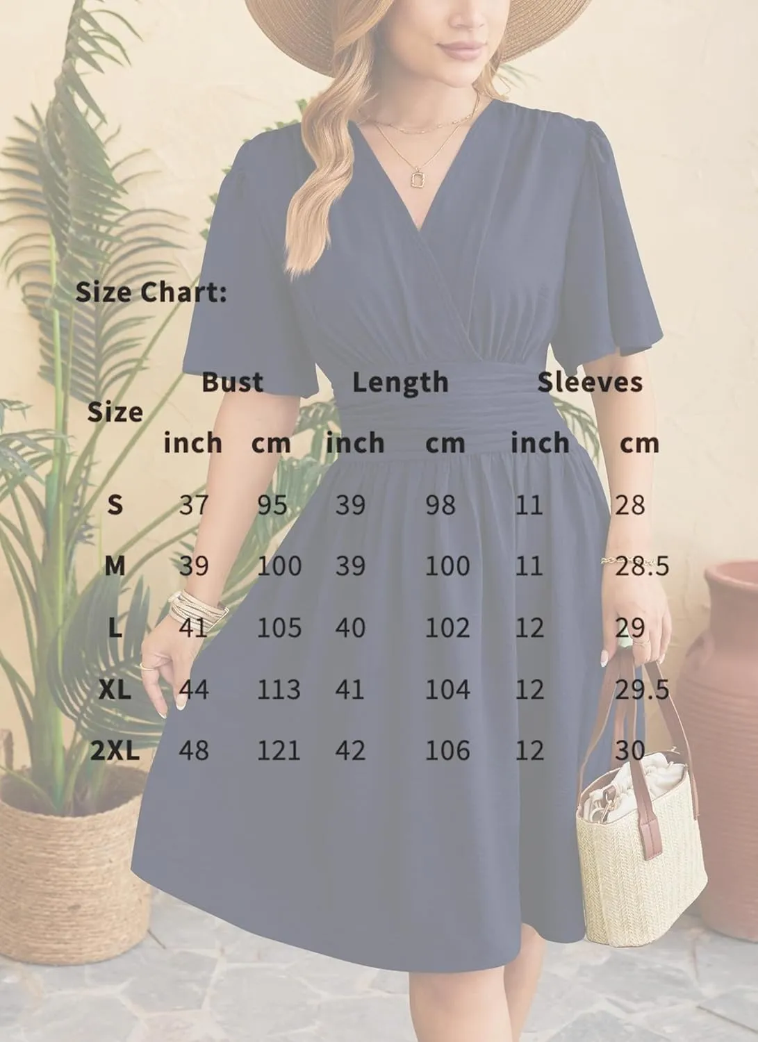 Women's Solid Short Sleeve V-Neck Ruched Waist Midi Dress Wrap Style Elegant Causal 2025 Summer Fashion Clothes