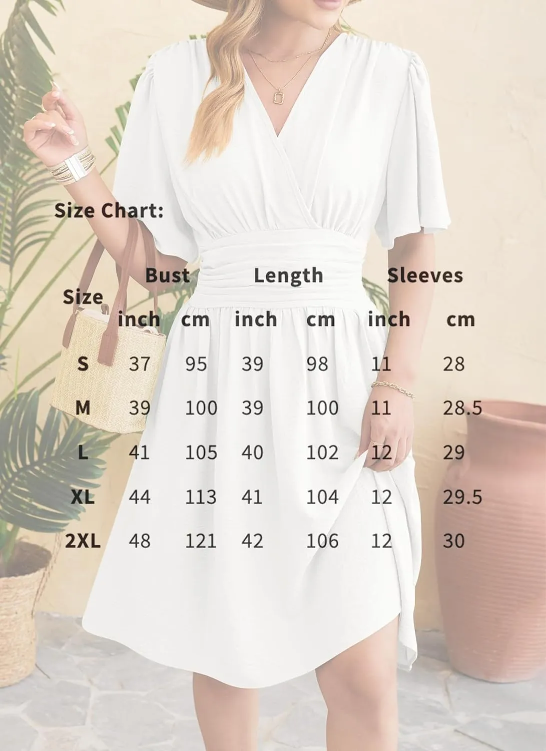 Women's Solid Short Sleeve V-Neck Ruched Waist Midi Dress Wrap Style Elegant Causal 2025 Summer Fashion Clothes