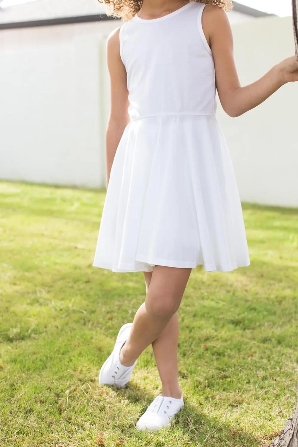 Yellow Twirly Dress with Short Sleeves by City Threads